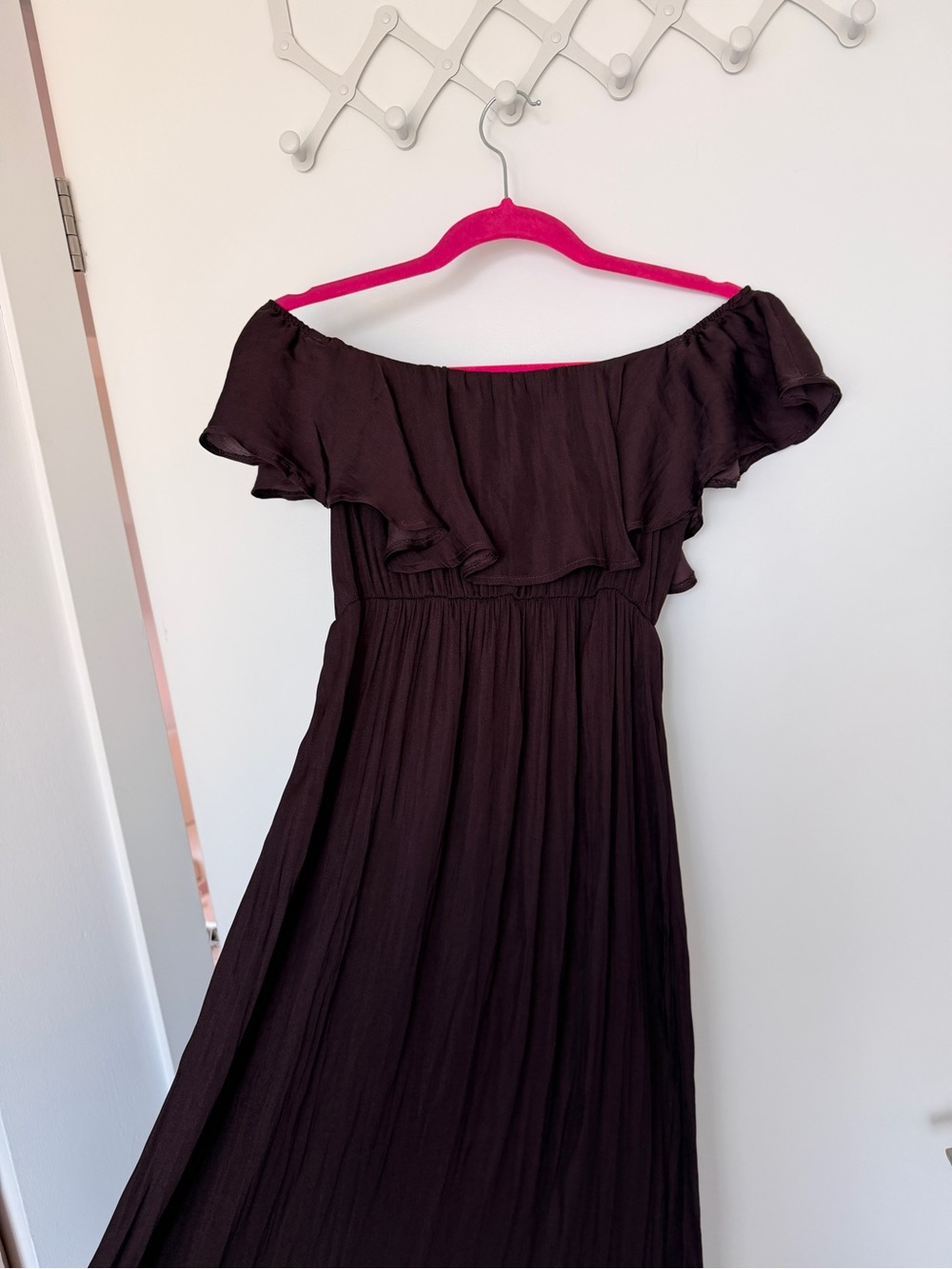 Off-Shoulder Maxi Dress in Dark Purple - Picture 5 of 5